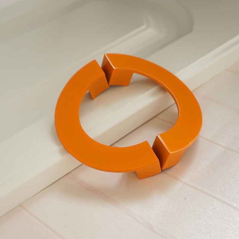 3.78''Orange Drawer Pulls Handles Dresser Pulls Cabinet Door Handles Pull Knob Kitchen Unique Modern Cuppboard Hardware Child Semicircle image 6