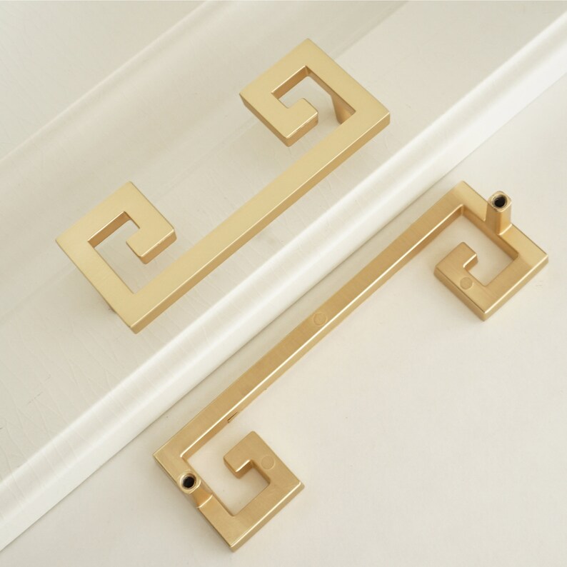 3.75'' 5 Brushed Brass Kitchen Door Handles Etsy