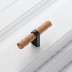 3.0 3.78 5'' Black Beech Cabinet Pulls Knob Black Handles Dresser Knobs Brushed Nickel Drawer Pull Handles Solid Wood T Bar Pulls image 7