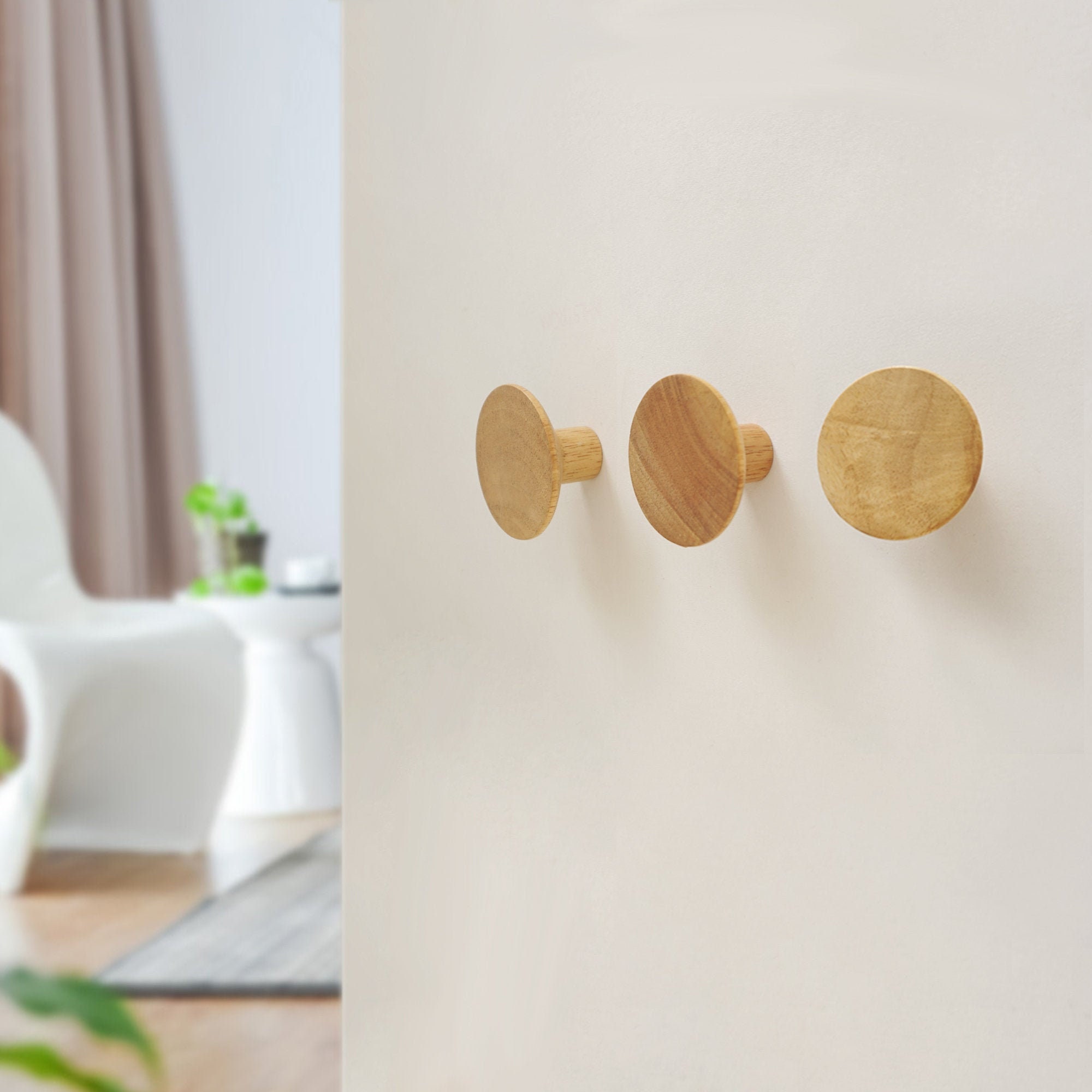 Wood Hooks Creative Hooks /solid Wood Wall Hooks / Decorative Etsy