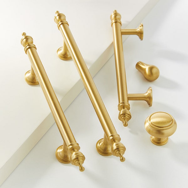 3.78" 5"7.55‘10'’Brushed Brass Drawer Pulls Knobs Dresser Knobs Kitchen Handle Knob Cabinet Pull Kitchen Door Handles Cabinet Hardware