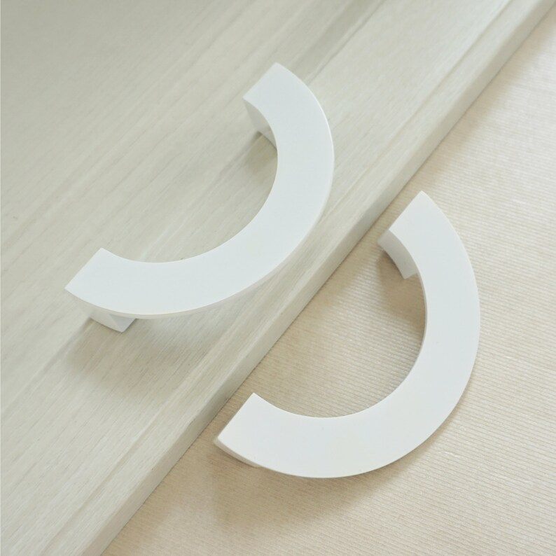 3.78''white Semicircle Drawer Pulls Handles Dresser Etsy