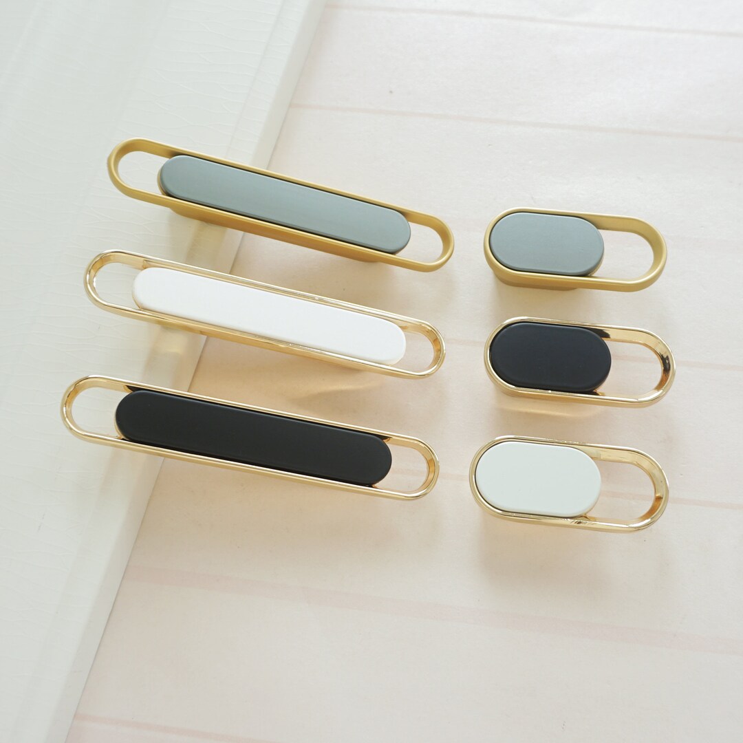 0.63 2.5 Gold Black White Drawer Handles Knob Etsy 日本