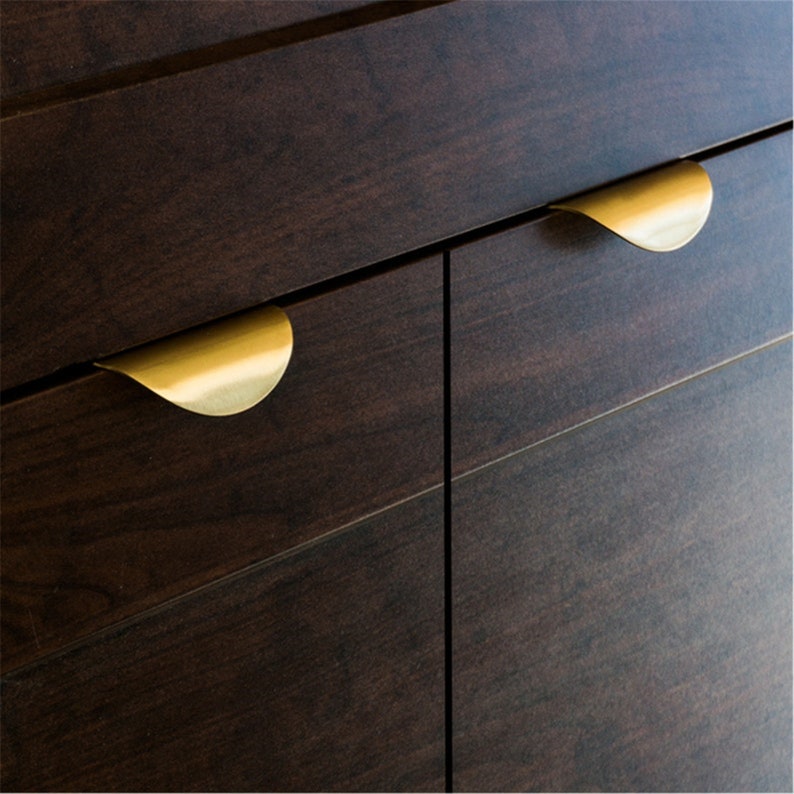 Leaf Invisible Drawer Pulls Brass Gold Cabinet Handles Cabinet Pulls Wardrobe Cupboard Pulls Modern Decorative Handles zdjęcie 2