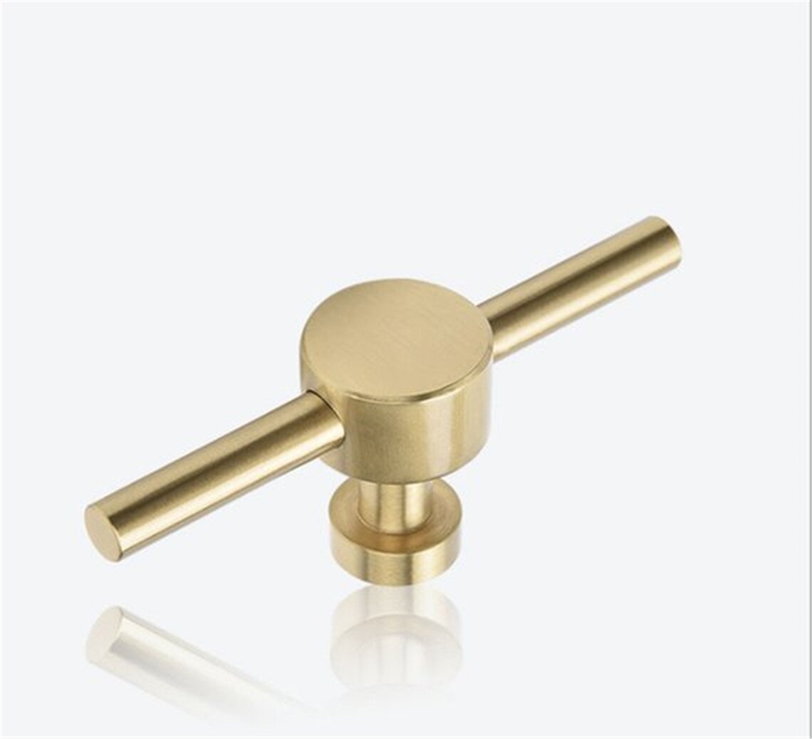 Brushed Gold Brass Dresser Knobs Drawer Pulls Handles Unique Etsy