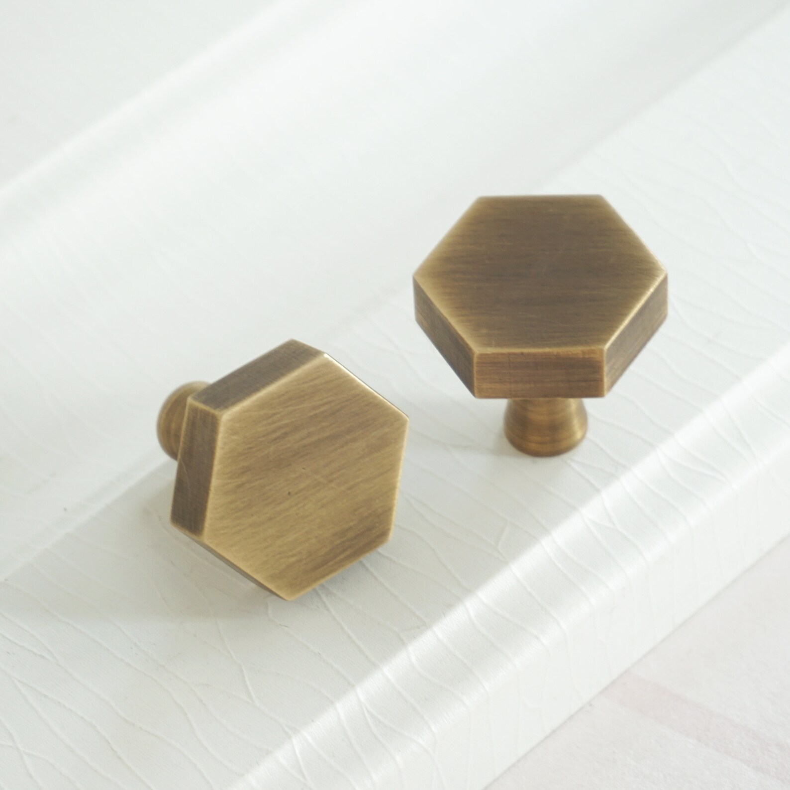 Antique Bronze Hexagon Brass Knob Kitchen Knobs Pulls Etsy