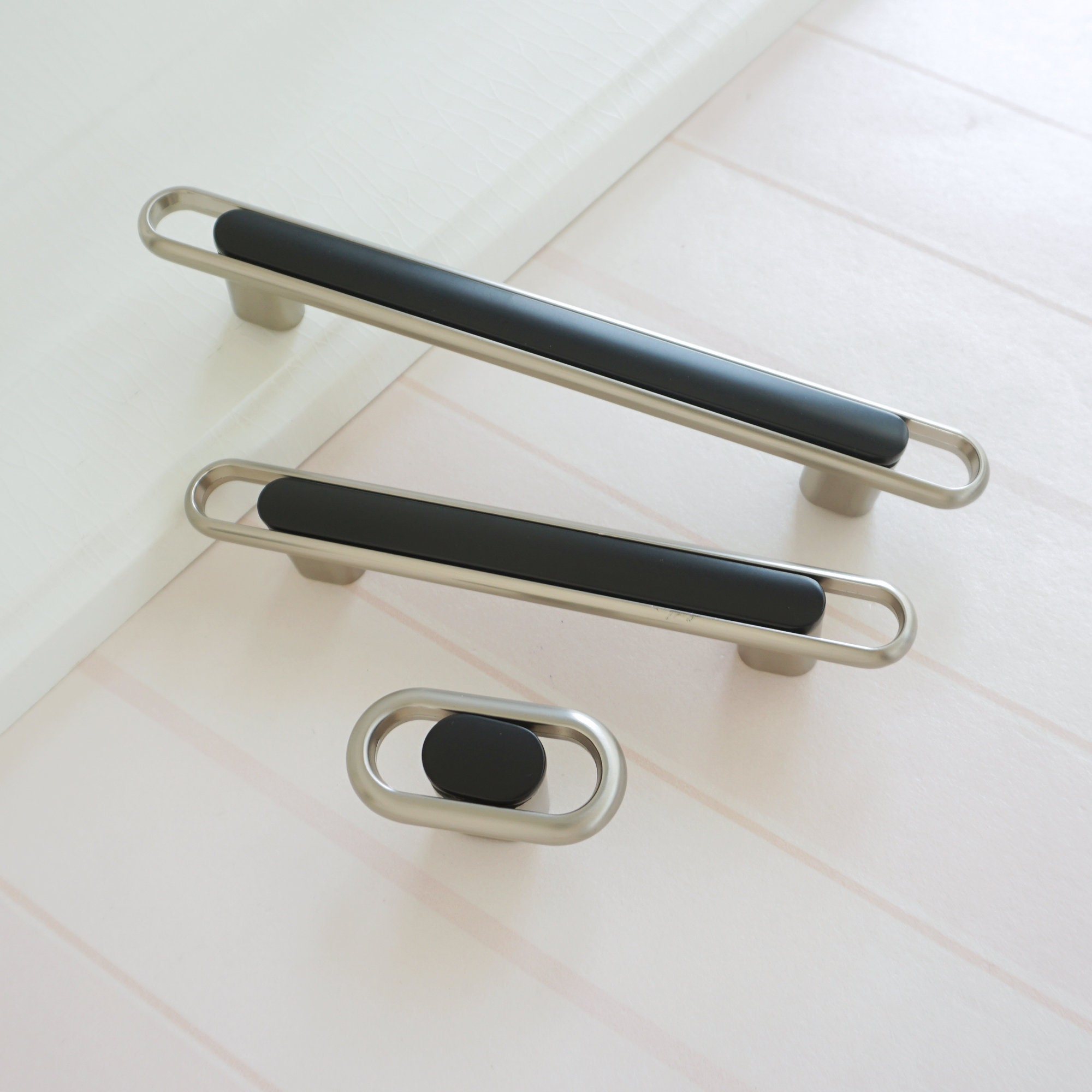 3.78 5 Modern Black Handles Knobs Hardware Etsy