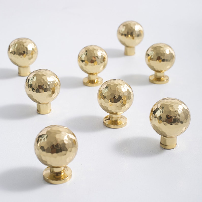 2.53.78'' 5.0 6.38.8 12.6Solid Brass Drawer Pulls Handles Cabinet Door Handle Knob Dresser Knobs Hammer grain Wardrobe Pulls image 7