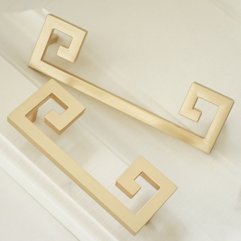 3.75'' 5 Brushed Brass Kitchen Door Handles Etsy
