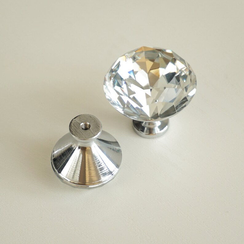 Siler Clear Glass Knobs Crystal Knob Handles Dresser Pulls Etsy