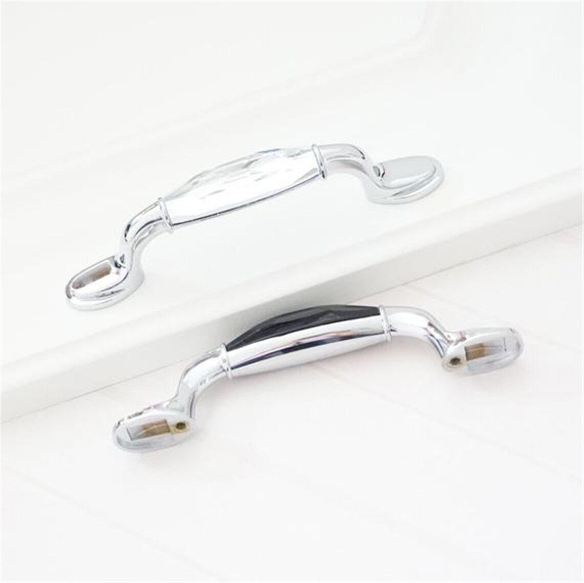 3.75'' 5'' Black Clear Crystal Drawer Pulls Etsy