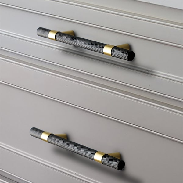3.78" 5.0“ Brass Drawer Pulls Handles Black Cabinet Door Handles Knobs T Bar Knobs Pulls Dresser Knobs KnurlingFurniture Pulls  96 128mm