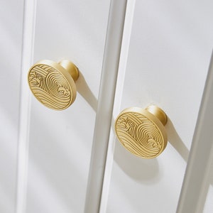 Solid Brass Knob Pulls  Dresser Pulls Knobs  Drawer Pulls Gold Cabinet Door Knobs Kitchen Hardware