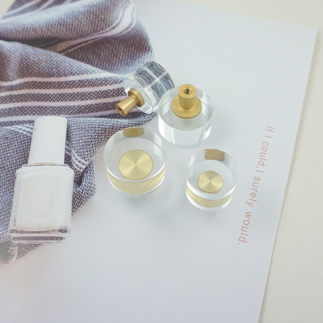 Brass Clear Drawer Knobs Handles Acrylic Dresser Knob Knobs