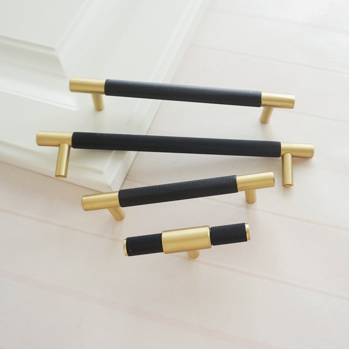 3.78 5.0 6.3 Black Brass Drawer Pulls Etsy