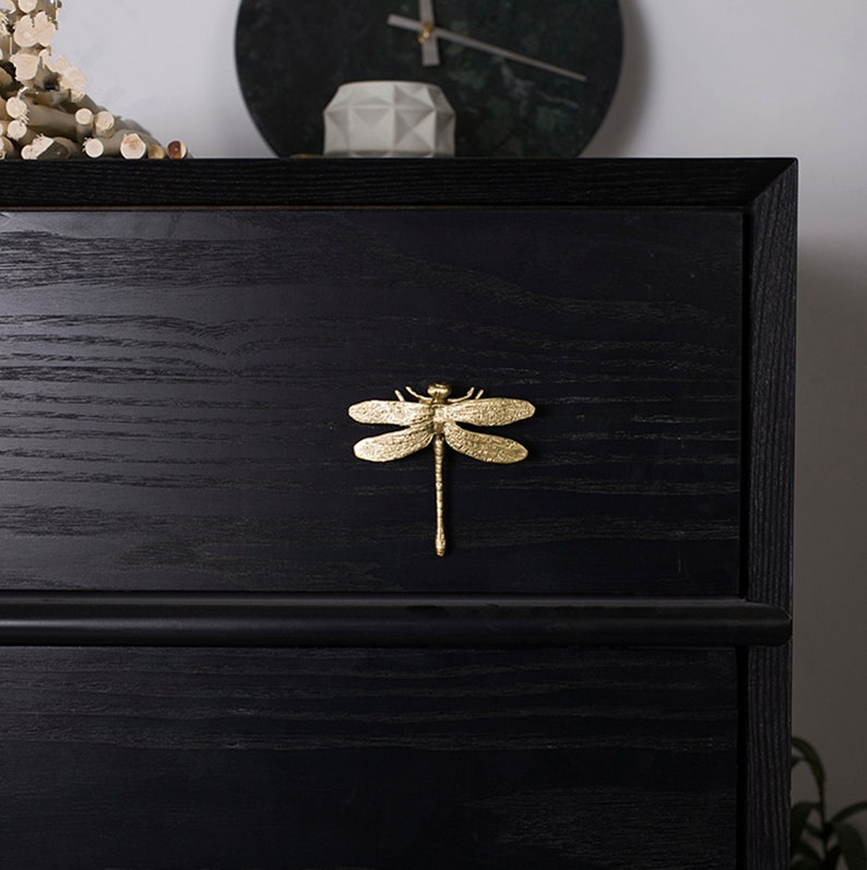 Nordic Style Brass Knobs Dragonfly Wardrobe Door Knob Etsy