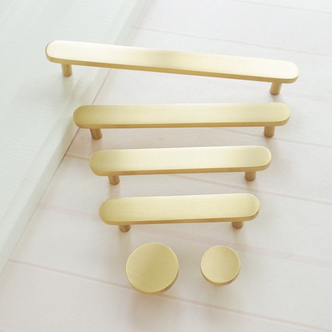 3.0“ 3.78" 5.0" 6.3" Modern Brass Cabinet Pulls Handles Drawer Knobs ...