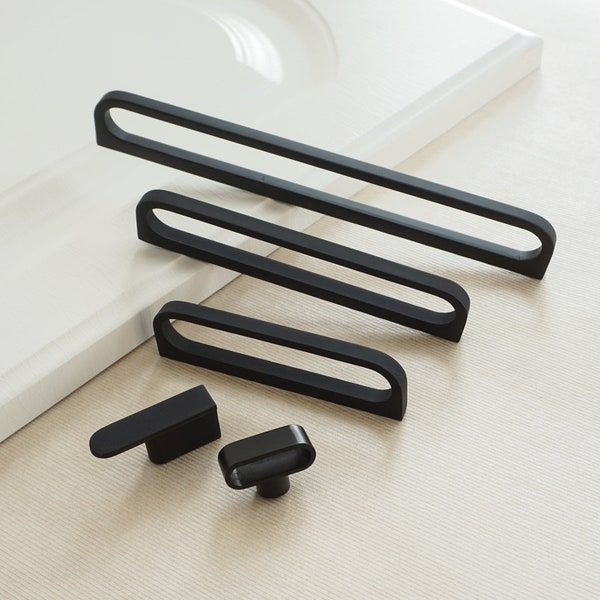 3.78'' 5'' 7.55'' 12.6'' Modern Cabinet Handles Knobs Hardware Black Drawer Pulls Dresser Knobs Kitchen Hollow Cupboard Handle Hardware