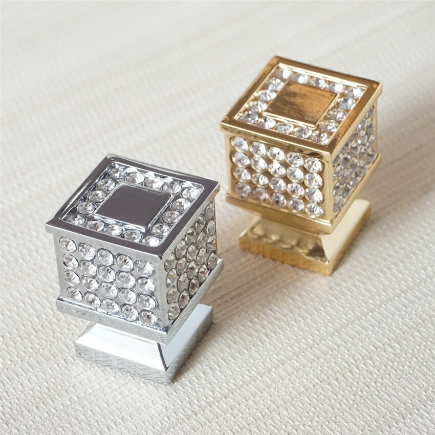 Glass Dresser Handles Knobs Drawer Pulls Knob Chrome Clear Etsy