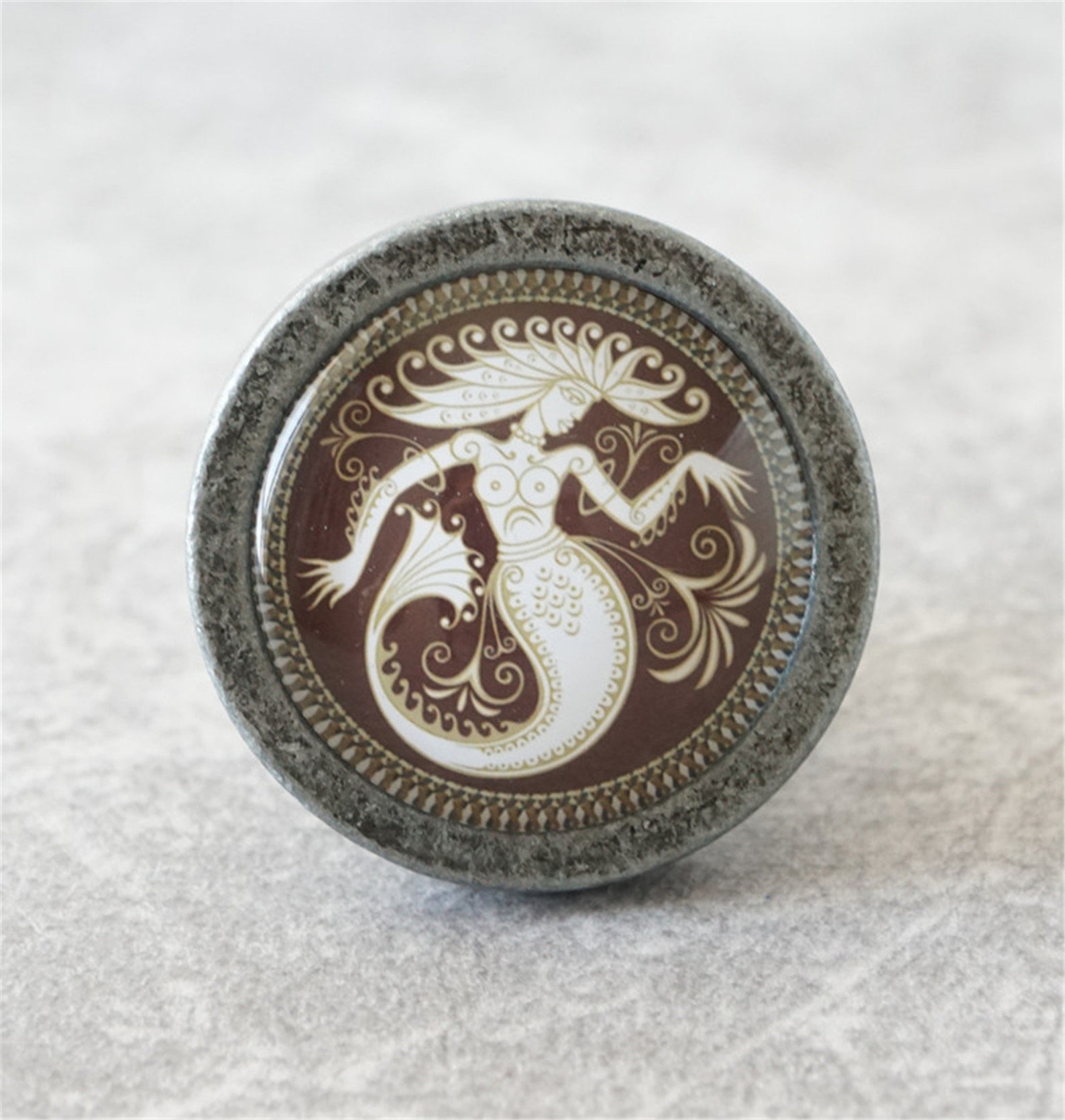 Retro Mermaid Knobs Drawer Dresser Knob Handmade Cupboard Pulls Knob