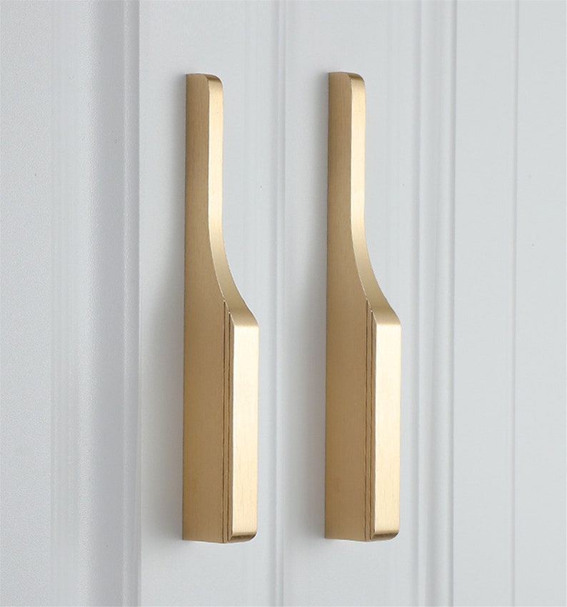 3.78 5 6.3 Brushed Brass Wardrobe Handles Etsy