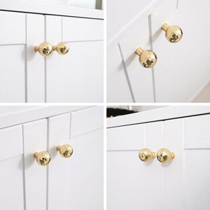 2.53.78'' 5.0 6.38.8 12.6Solid Brass Drawer Pulls Handles Cabinet Door Handle Knob Dresser Knobs Hammer grain Wardrobe Pulls image 10