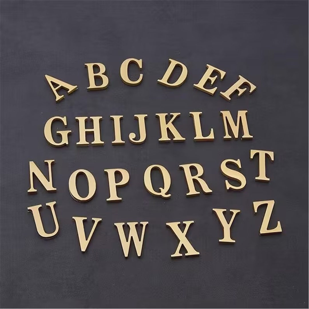 Solid Brass House Letters Numbers Self-adhesive Number English Alphabet ...