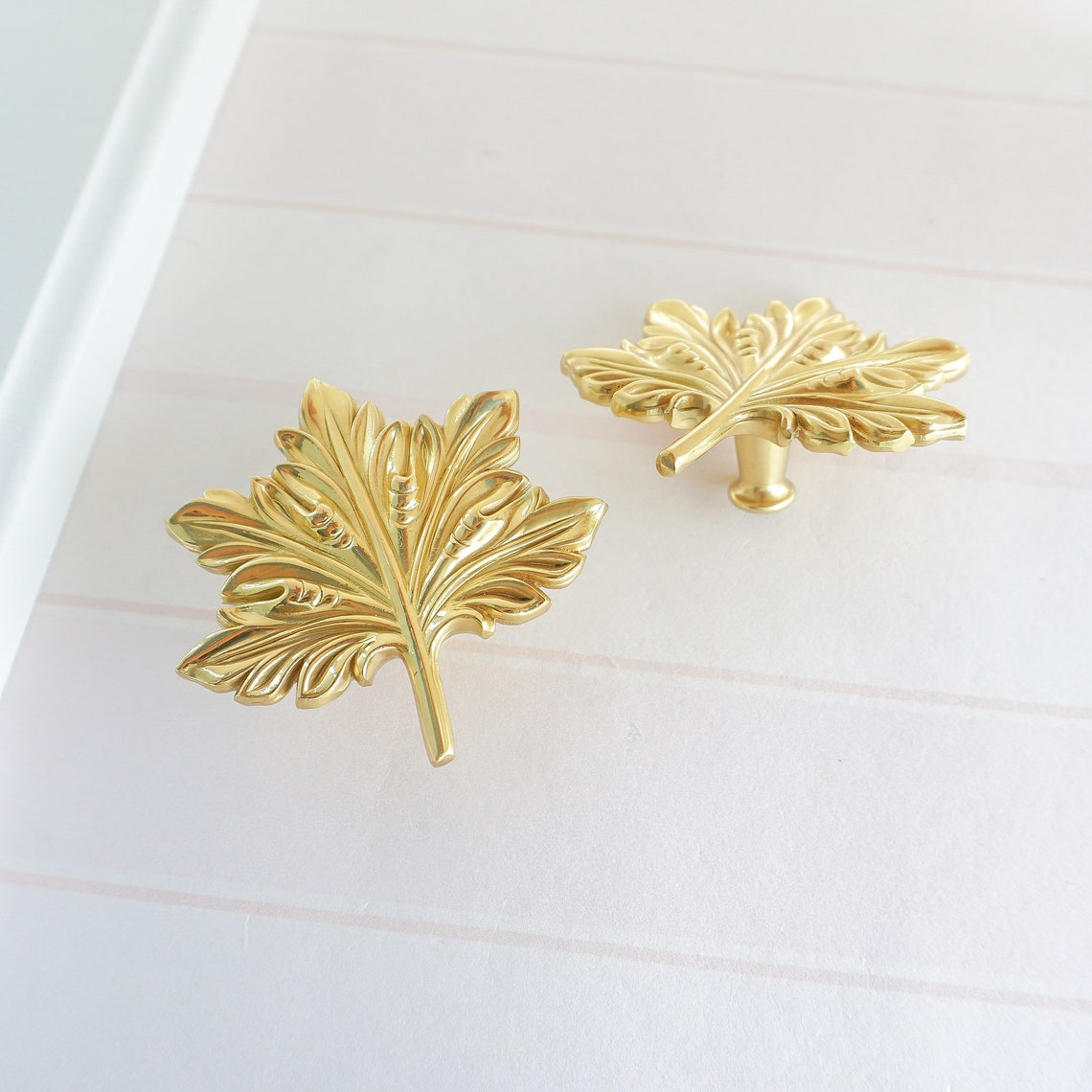 Gold BH Schubladenknöpfe Griffe Ahorn Blatt Schrankknöpfe | Etsy