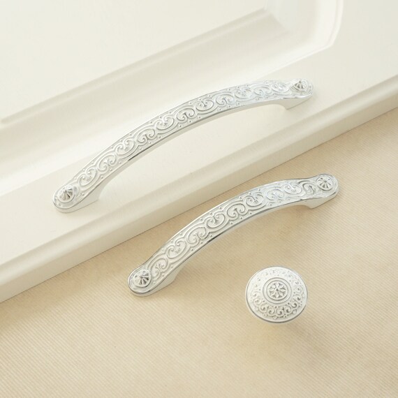 3.78 5'' Dresser Handles Black Drawer Pulls Knobs Handles Cabinet Knob  White Silver Kitchen Cupboard Handle Pull Knob Bathroom Handles 