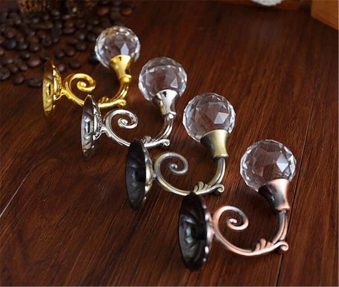 Crystal Wall Hooks Decorative Coat Hooks Clear Glass Hook Coat Etsy