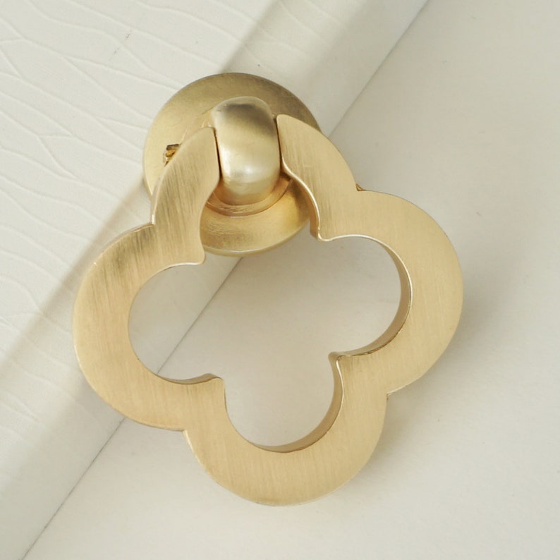 Brushed Brass Drawer Knobs Pulls Dresser Knobs Kitchen Cabinet Pulls Handle Door Knob Ring Drop Pulls Decor Furniture Hardware image 3