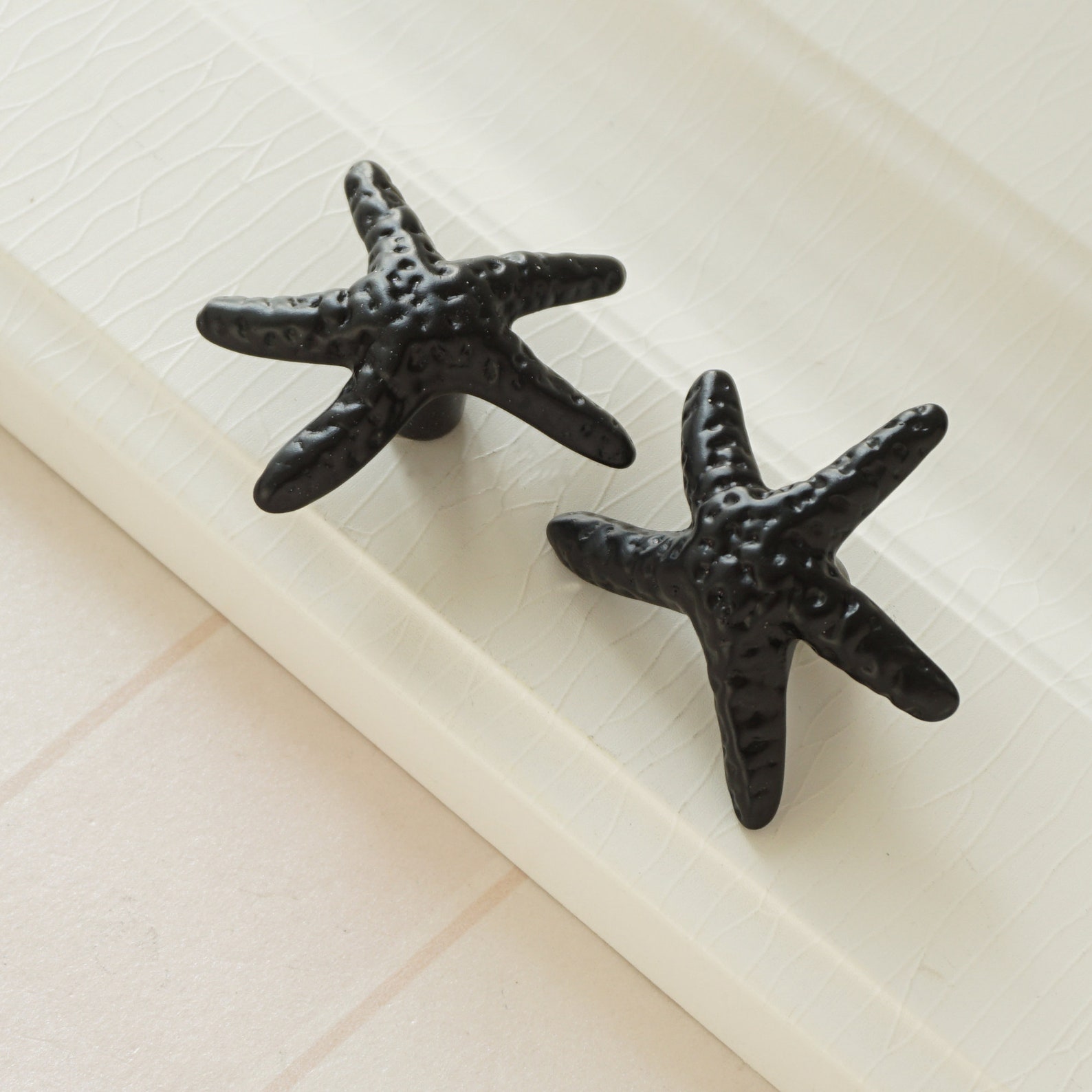 Starfish Drawer Knobs Pulls Knobs Black Kitchen Etsy