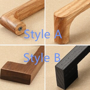 33.7857.56 Natural Wood Pulls Handles Oak Walnut Dresser Handle Simple Kitchen Hardware Minimalism Pulls Wooden Drawer Pull Round Knob image 3