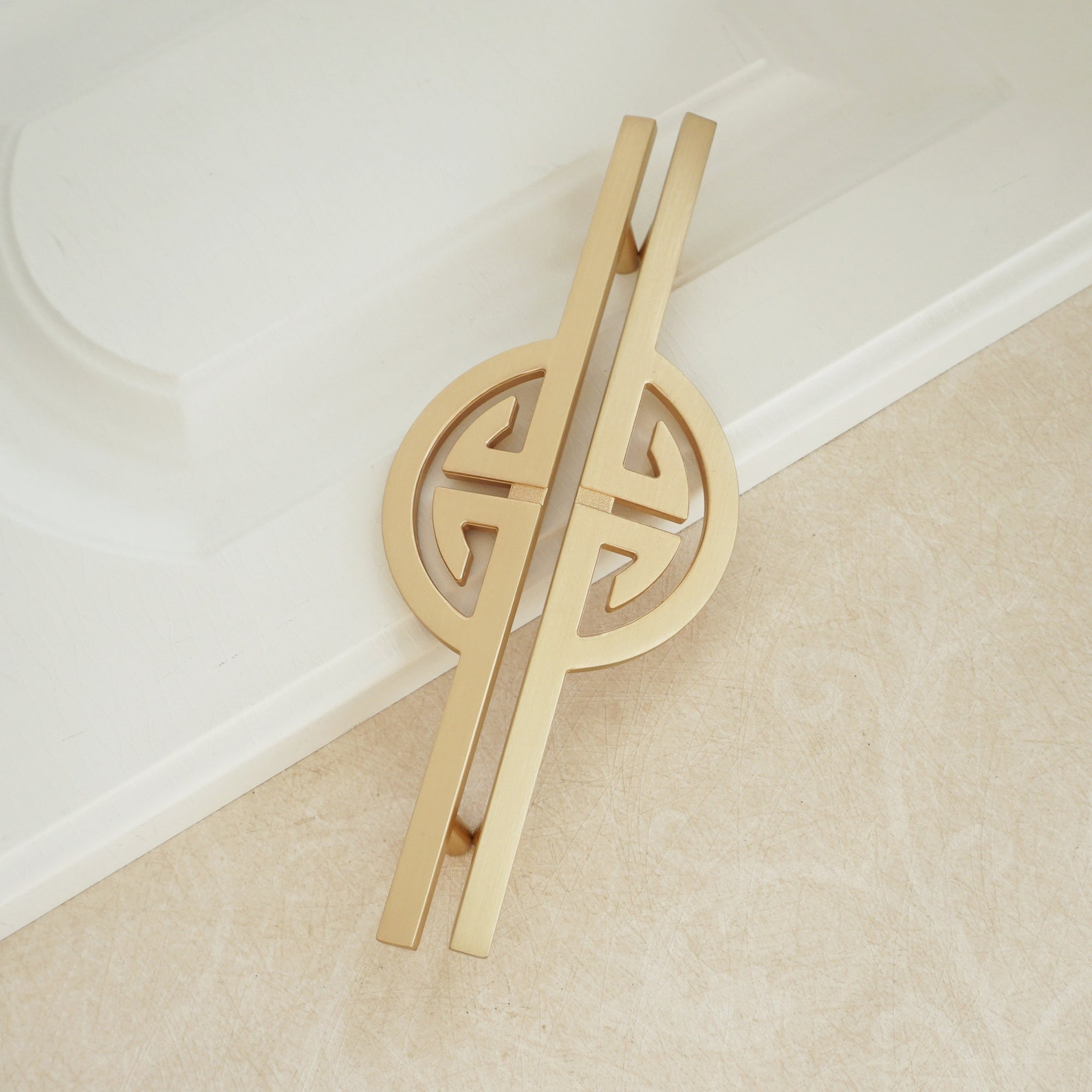 6.3'' Brushed Brass Door Handles Drawer Knobs Etsy