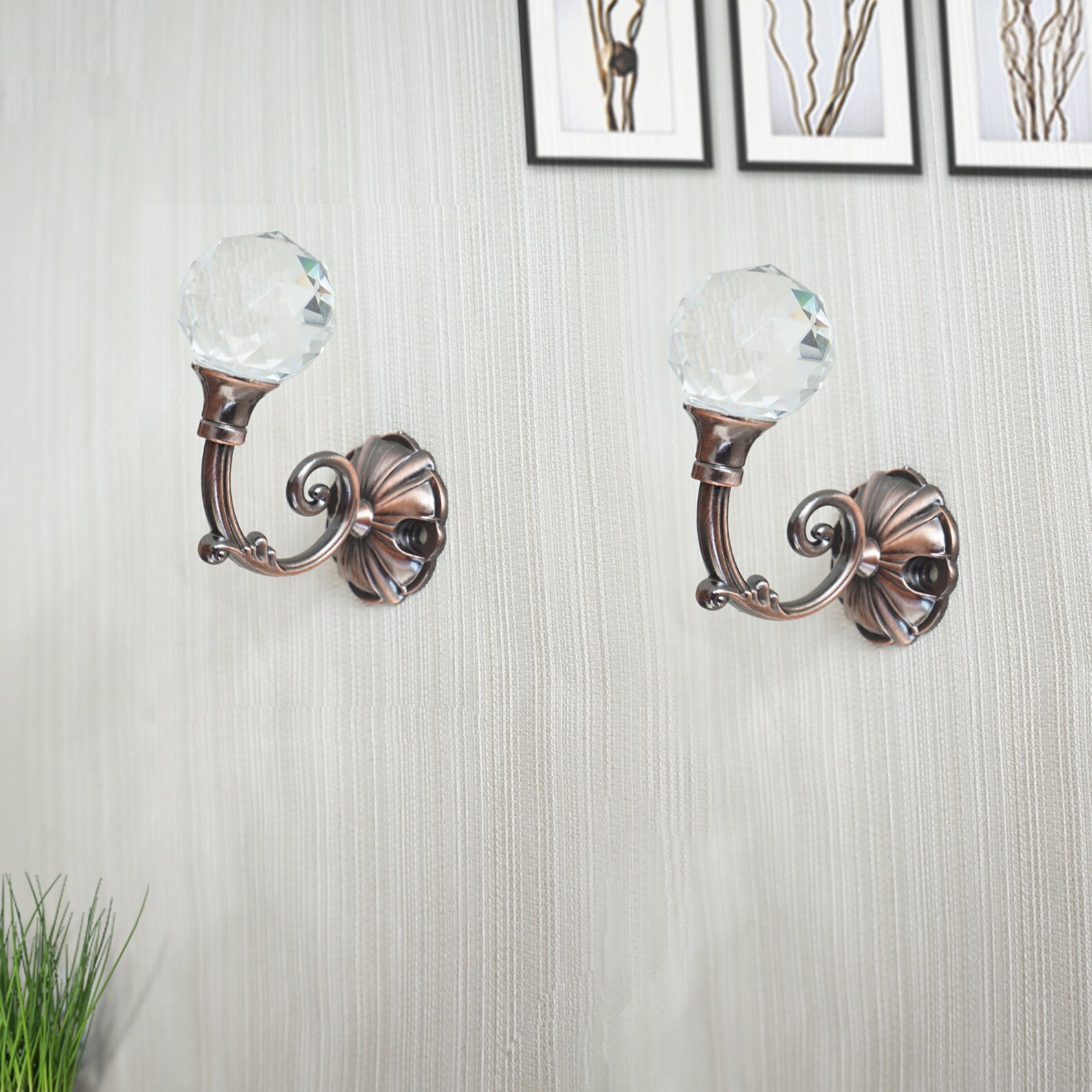 Luxury Crystal Wall Hooks Decorative Chic Coat Hangers Clear Etsy