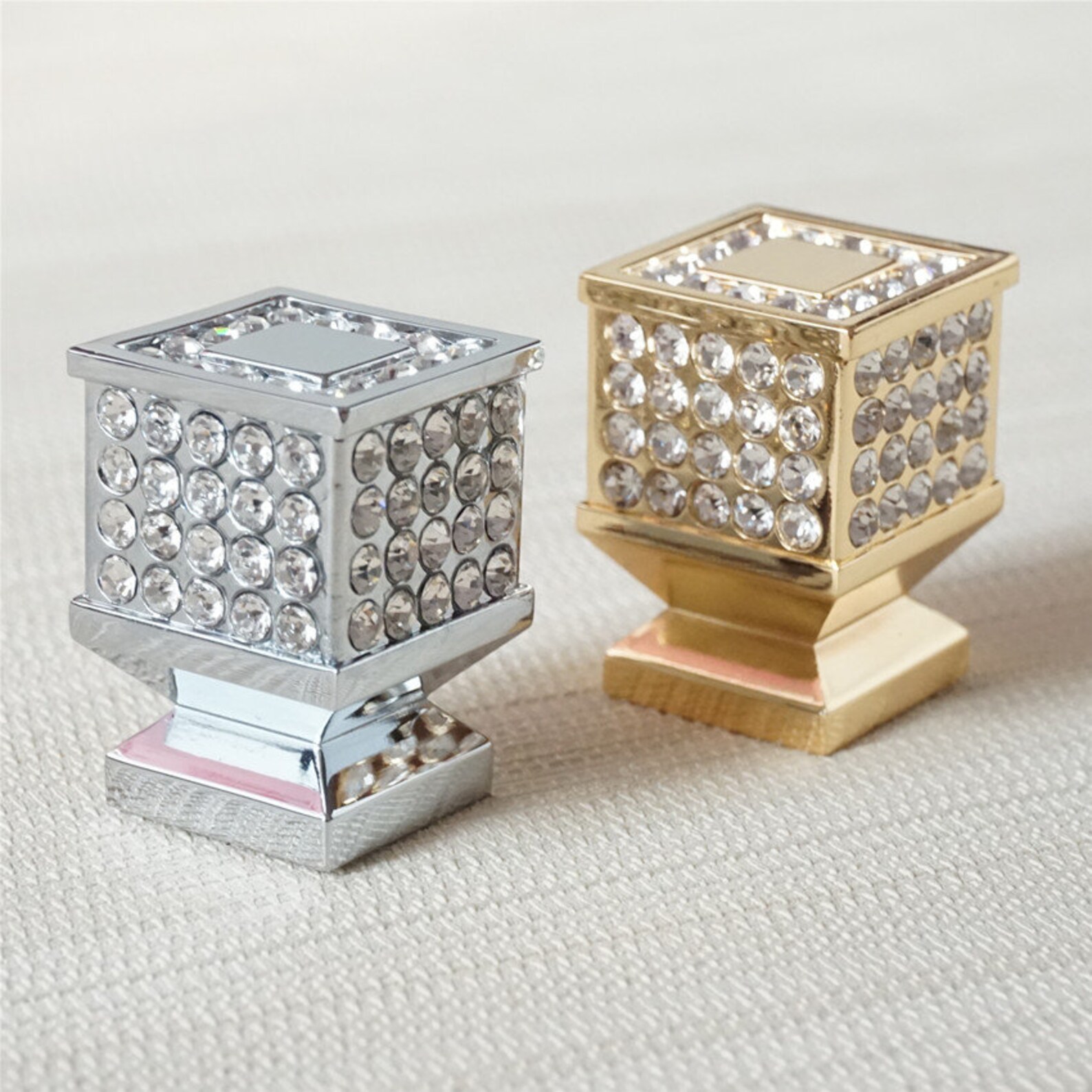 Glass Dresser Handles Knobs Drawer Pulls Knob Chrome Clear Etsy