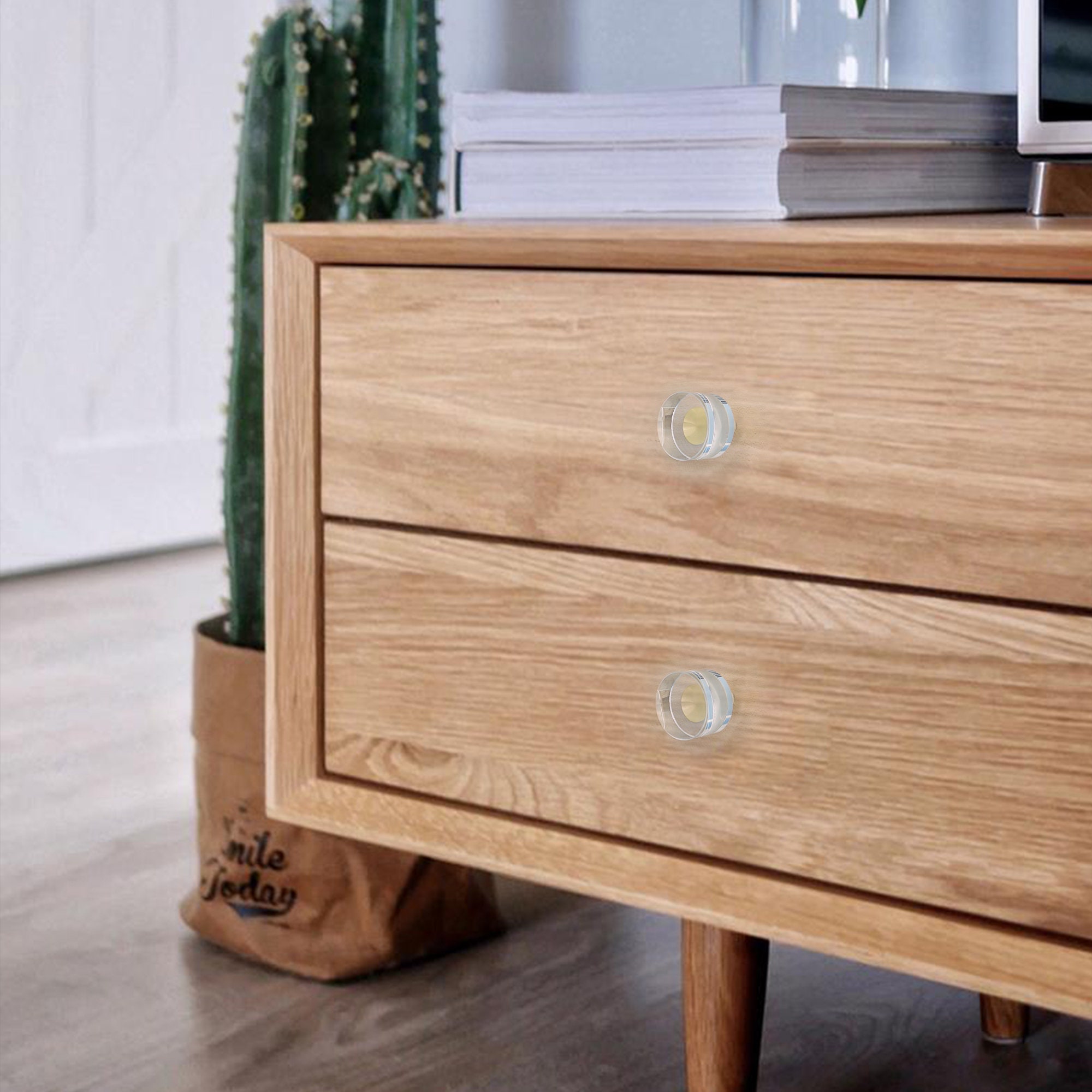 Brass Clear Drawer Knobs Handles Glass Dresser Knob Etsy