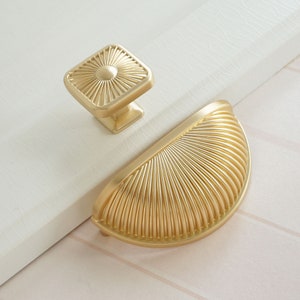 3" Brass dresser Knobs Drawer Pulls Knobs Kitchen Cabinet Pulls Knobs Dresser Pulls Cup Shell Modern Furniture Handle Knob 76 mm