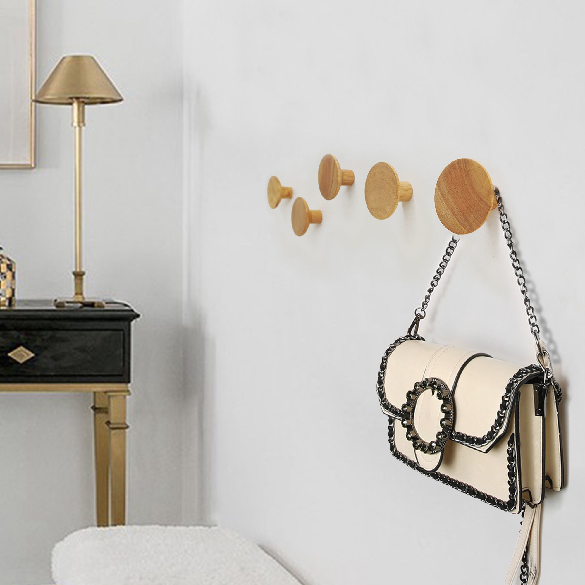 Wood Hooks Creative Hooks /solid Wood Wall Hooks / Decorative Etsy