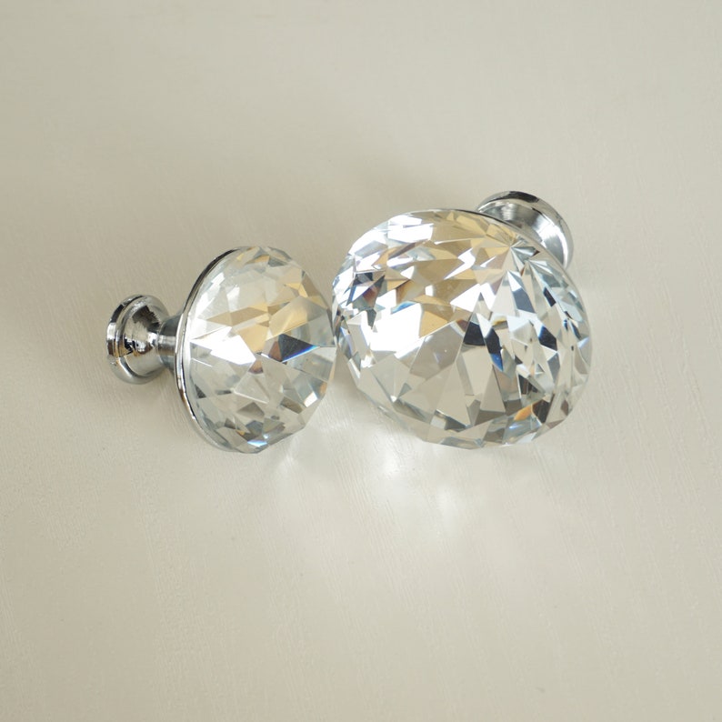 Siler Clear Glass Knobs Crystal Knob Handles Dresser Pulls Etsy