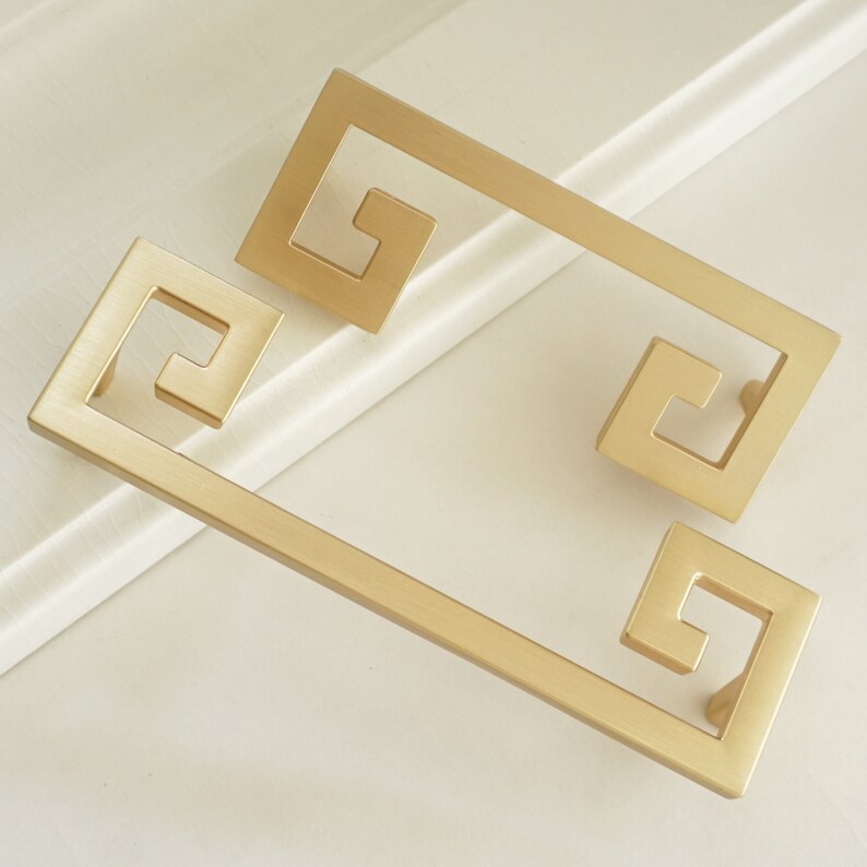 3.75'' 5 Brushed Brass Kitchen Door Handles Etsy