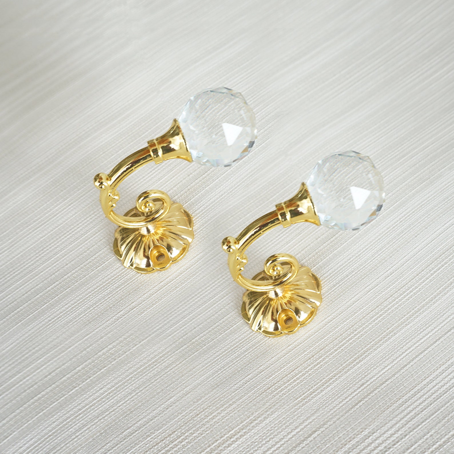 Luxury Crystal Wall Hooks Decorative Chic Coat Hangers Clear Etsy