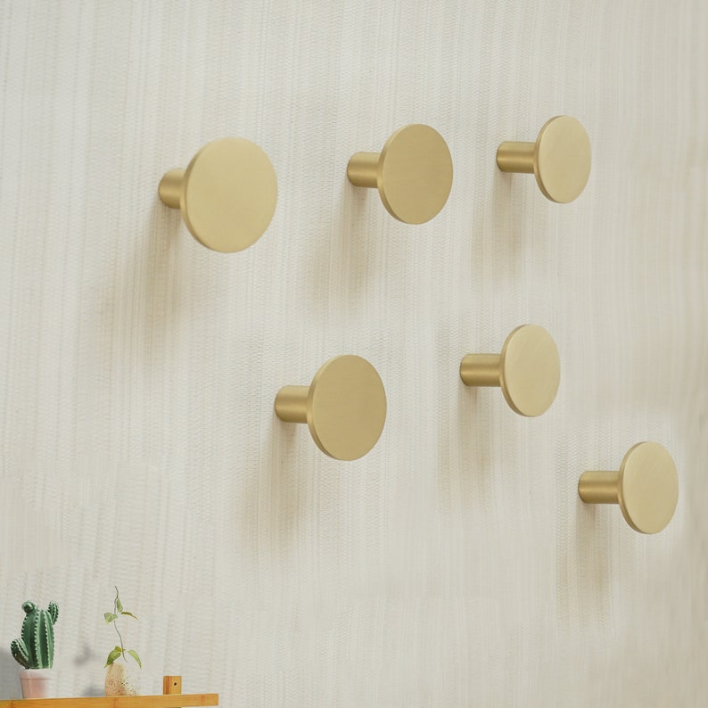 Solid Brass Wall Hooks Coat Hooks Bathroom Towel Hooks Kitchen Etsy