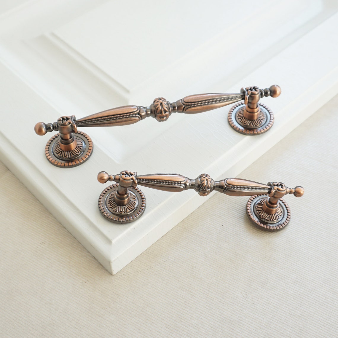 3.78 5.0 Antique Copper Drawer Pulls handles Etsy