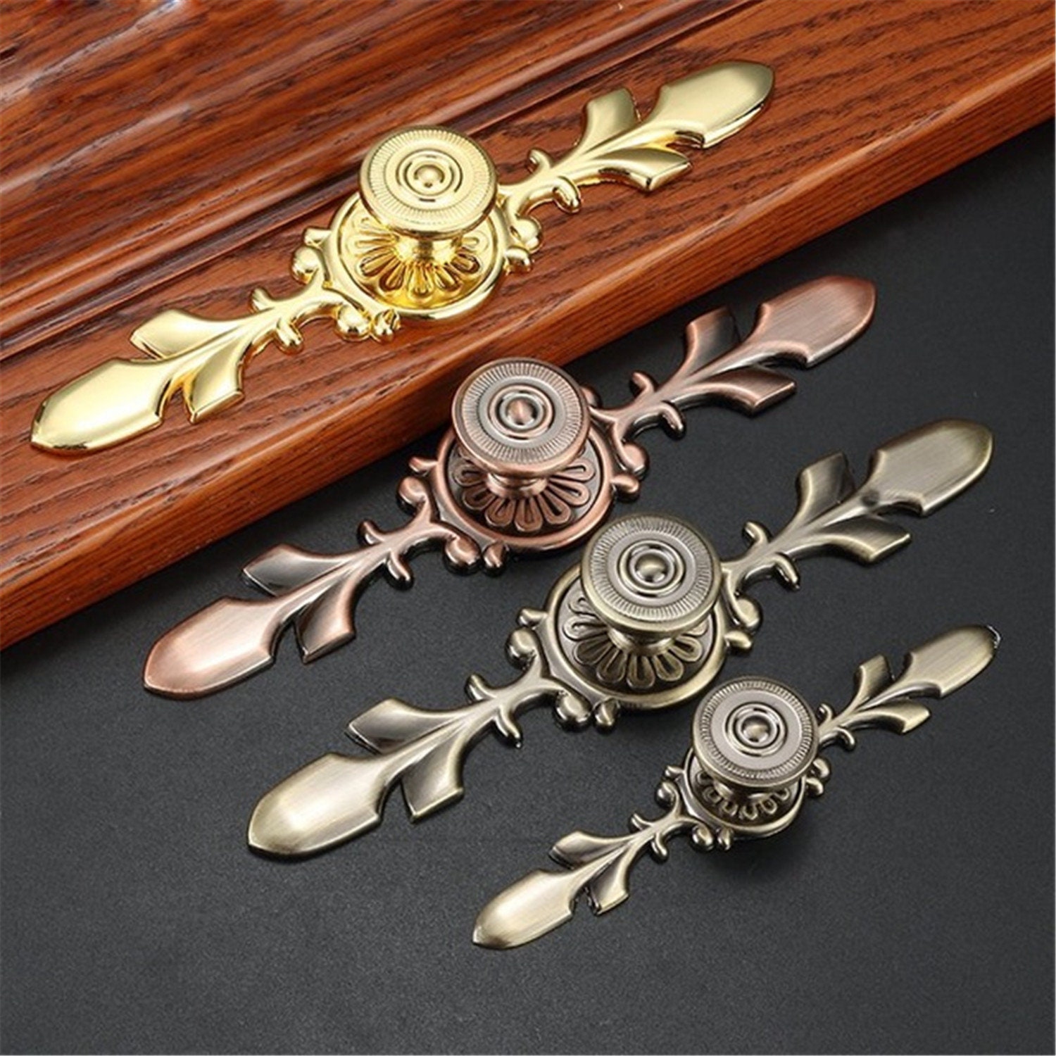 Vintage Dresser Backplate Pull Handles Drawer Knobs Pulls Etsy