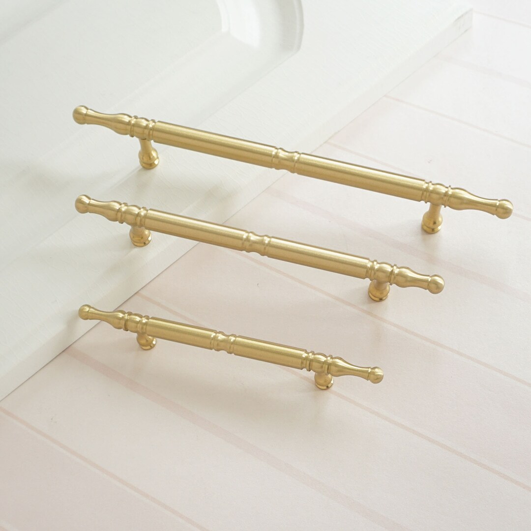 96mm Satin Brass T-Bar Cabinet Pull | Heeby's Surplus Inc