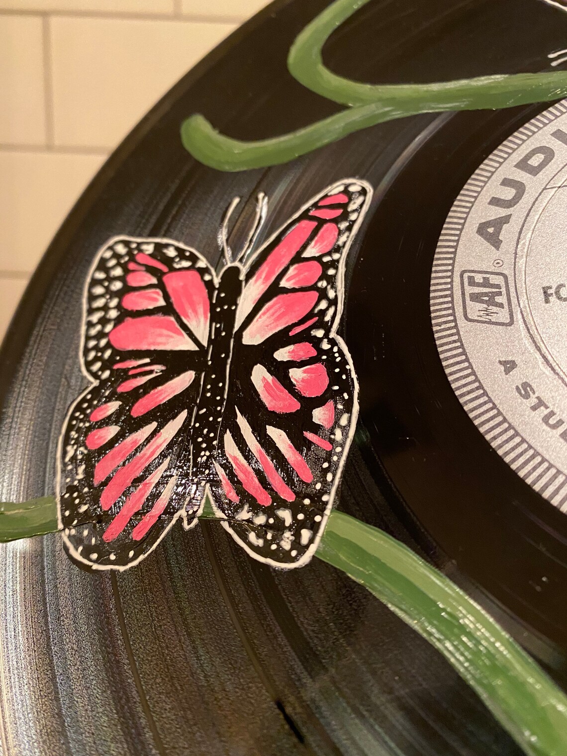 Painted Vinyl Record Butterfly Etsy