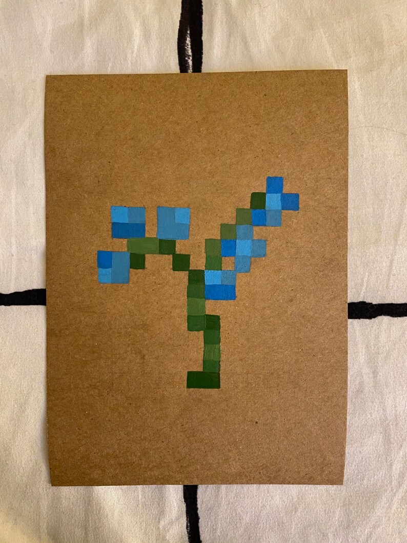 Minecraft Flower Paintings Etsy