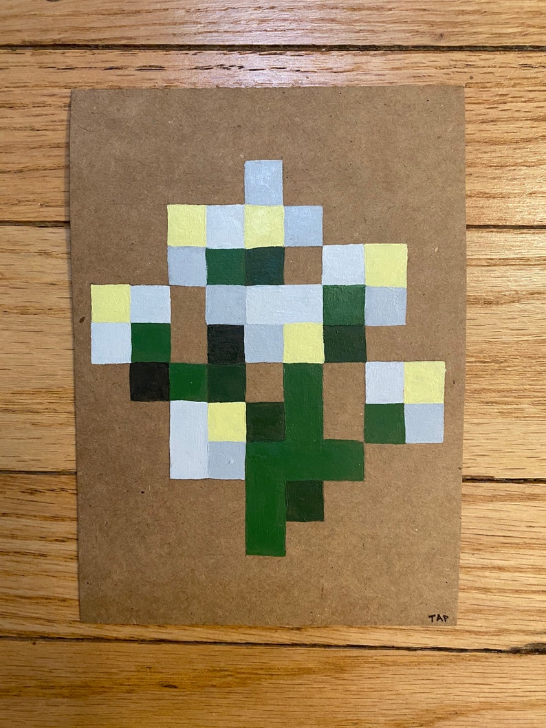 Minecraft Flower Paintings Etsy