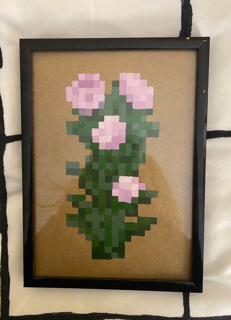 Minecraft Flower Paintings Etsy